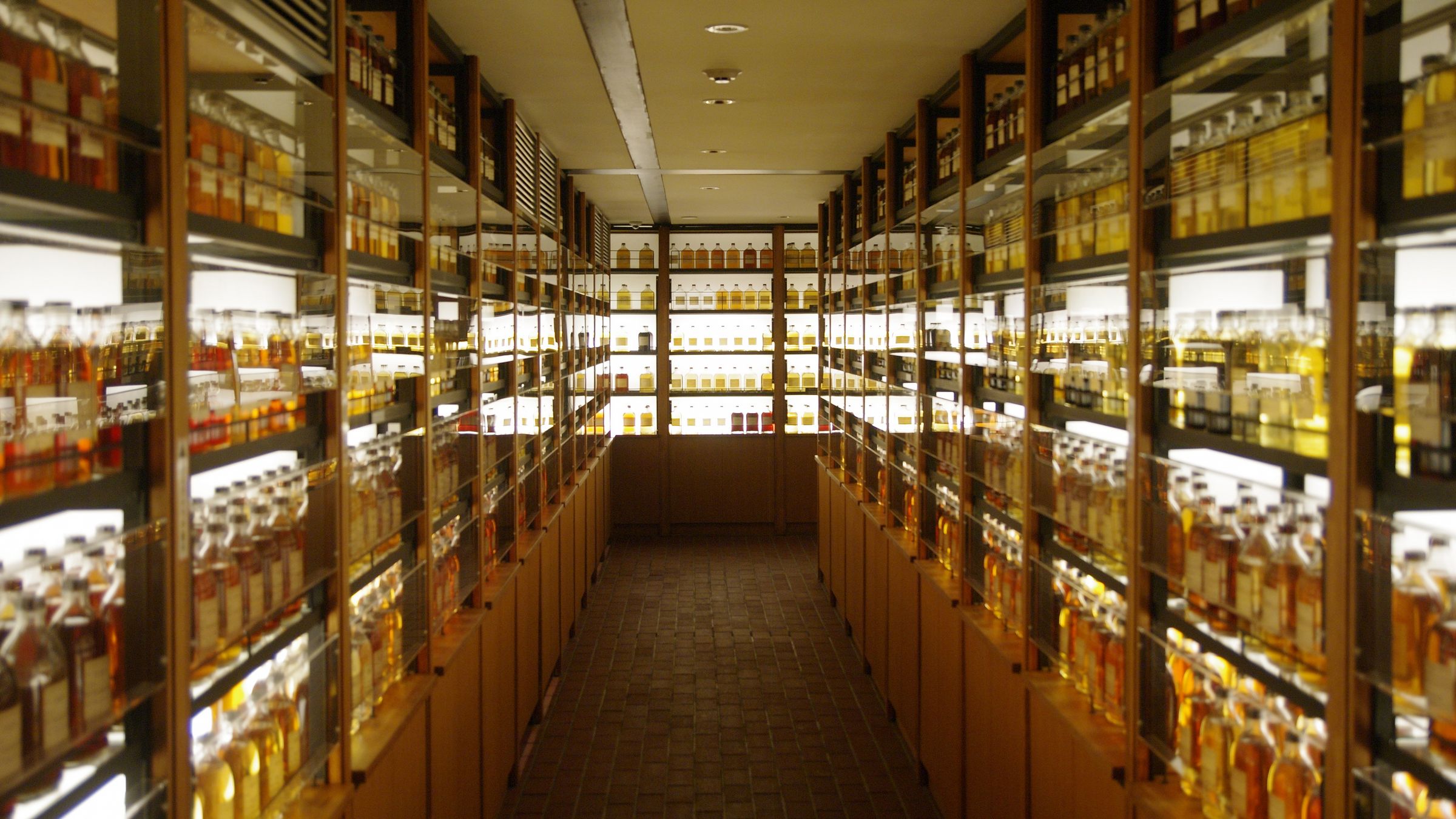 Raw Whisky Collection for Blending at Yamazaki Distillery (Tourist Show Room); 2018