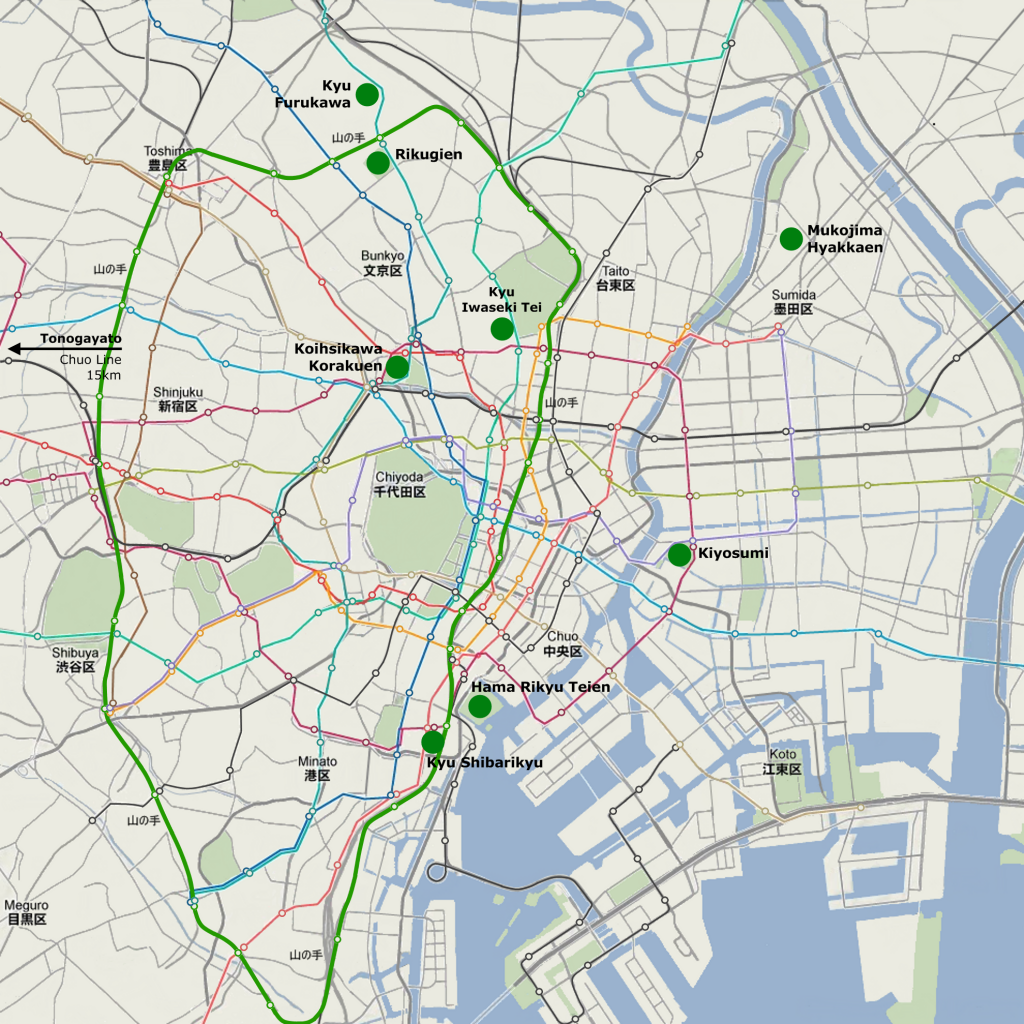 Tokyo Metropolitan Garden Map