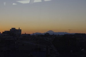 Fuji in Abenddämmerung